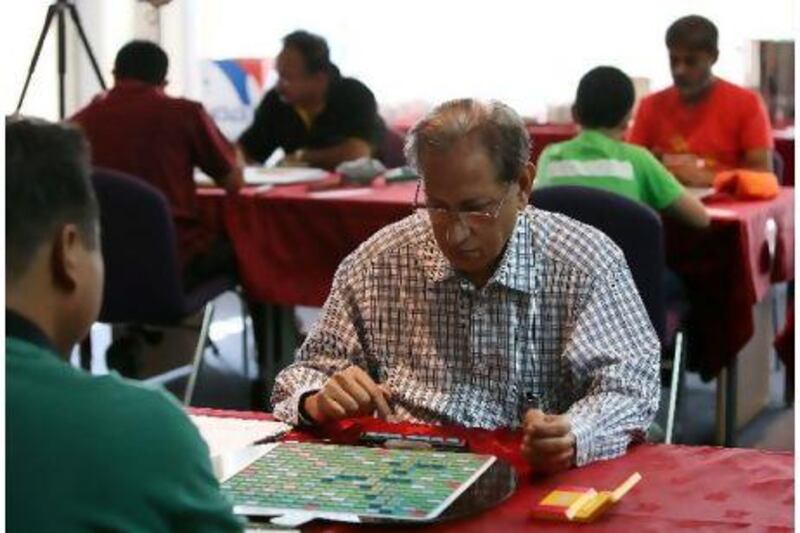 Mohammed Sulaiman competes on the final day of the Gulf Scrabble Championship.