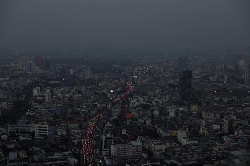 Traffic is seen during a poor air quality day in Bangkok, Thailand, on January 29, 2019. Reuters