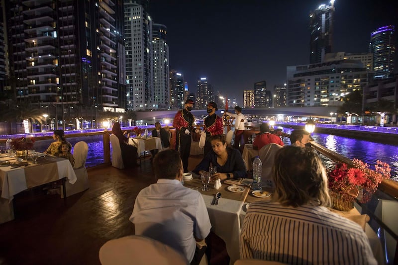 Dubai, United Arab Emirates - A special night for the Big Ticket winners as they tour the marina at the gathering of of Abu Dhabi Big Ticket winners at Alexandra Dhow Cruise, Dubai Marina.  Leslie Pableo for The National for Sarwat Nasir's story