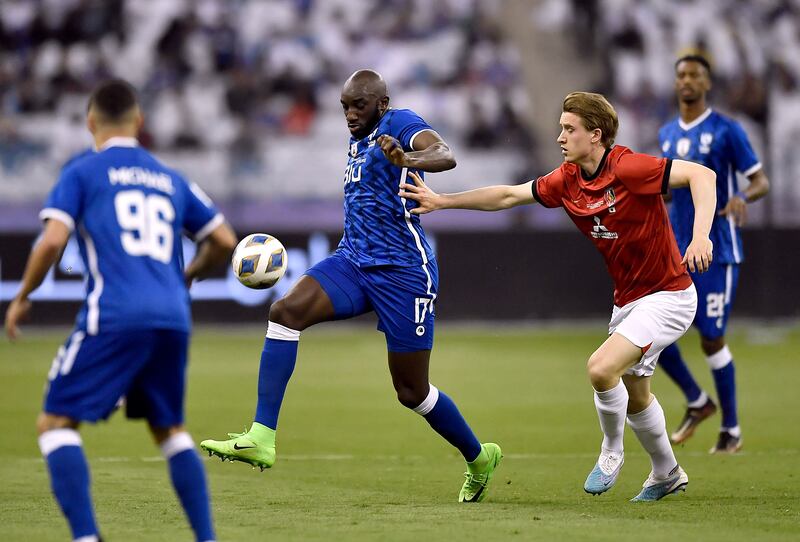 Al Hilal's Moussa Marega controls the ball. Reuters