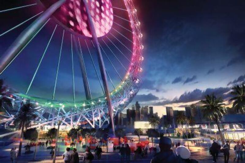The world's largest Ferris wheel, the Dubai Eye, will be built off the coast after plans for a Dh6 billion entertainment project were approved this week. Courtesy Dubai Media