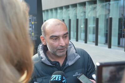 Yami Nabi speaks to reporters about his father Haij Nami, 60, who was killed in the attack. Steve Addison/The National