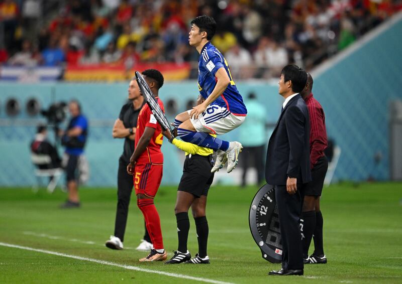 Takehiru Tomiyasu (Kamada 69) - 7, Did brilliantly to match Alba’s run and marshal the ball out of play, then ensured Ansu Fati couldn’t get a clear cross as Japan saw out the win. Getty Images
