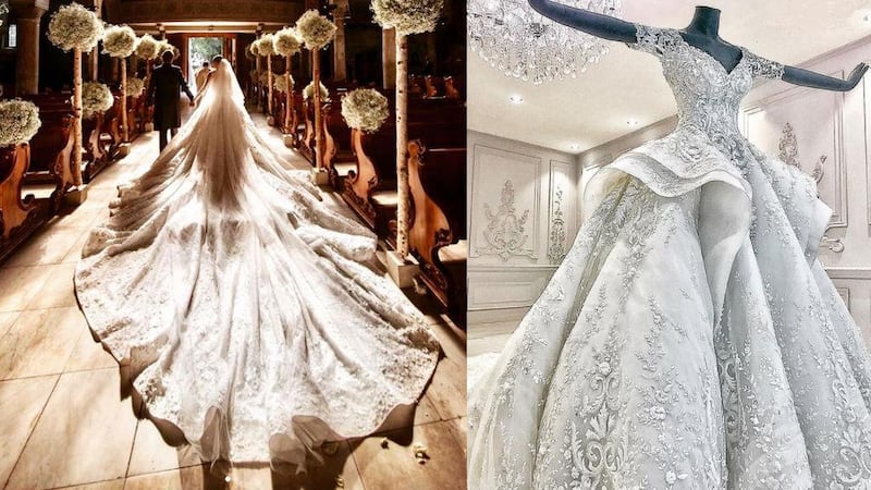 Dubai-based couturier custom made a dress for Victoria Swarovski (left) that's estimated to have cost more than Dhs3 million.