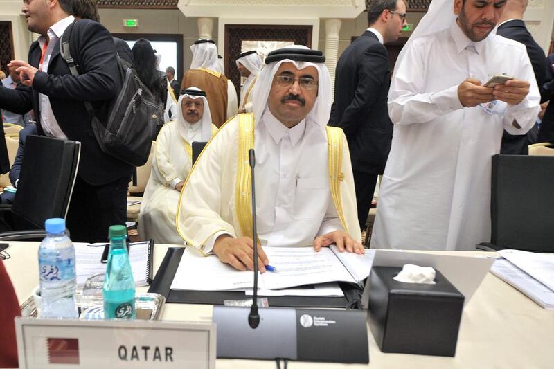 Mohammed Al Sada, Qatar's energy minister, attends the opening session of the International Energy Forum ministerial meeting in Algiers. Sidali Djarboub / AP Photo