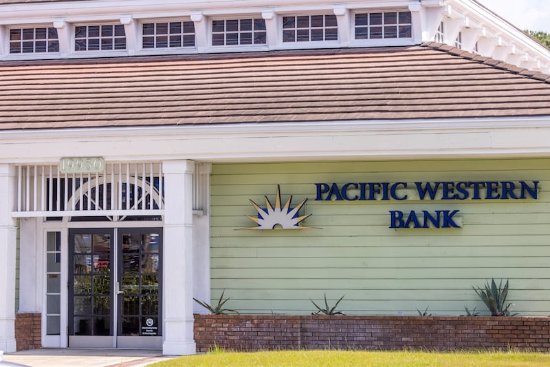 A Pacific Western Bank branch in Huntington Beach, California. Reuters