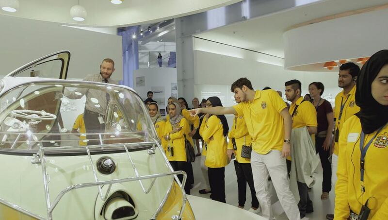 Hamda and the YAP students on a car and manufacturing industry tour, Germany. Photo Courtesy: Seven Media