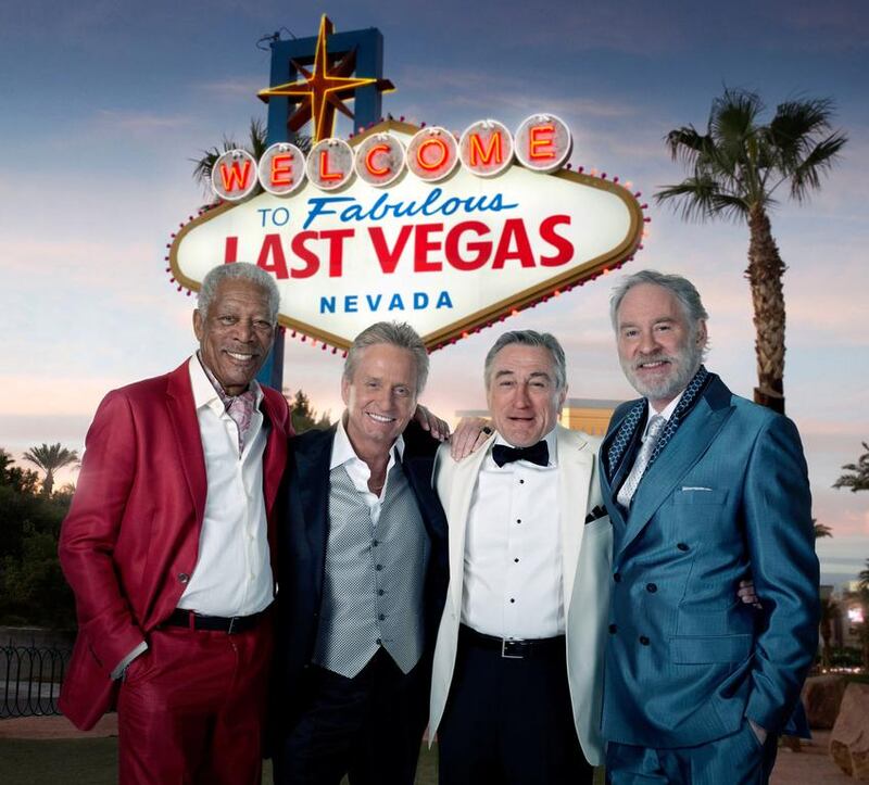 From left, Morgan Freeman, Michael Douglas, Robert De Niro and Kevin Kline are starring in Last Vegas. (RNewsFoto / CBS Films

