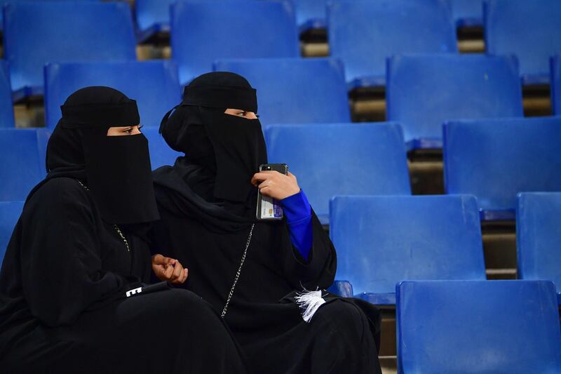 Saudi fans wait for the start of the Supercoppa Italiana final. AFP