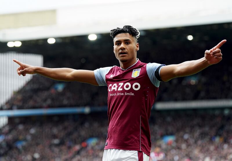 Ollie Watkins celebrates scoring the opening goal. PA