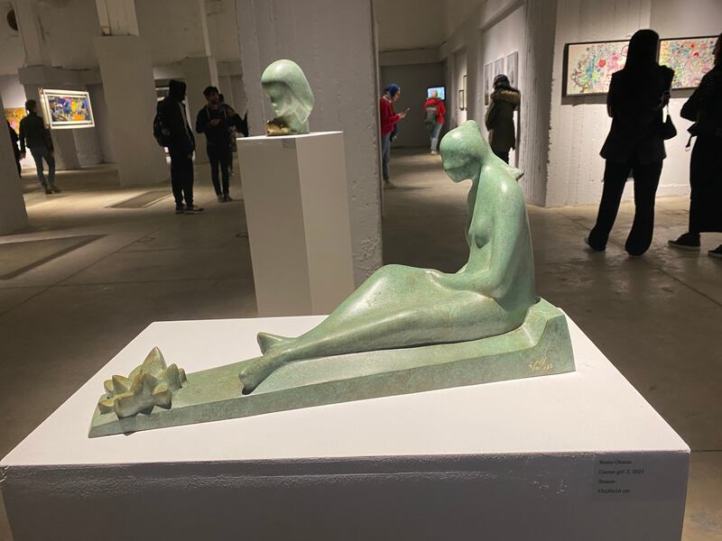 Bronze sculpture 'Cactus girl 2' by Reem Osama