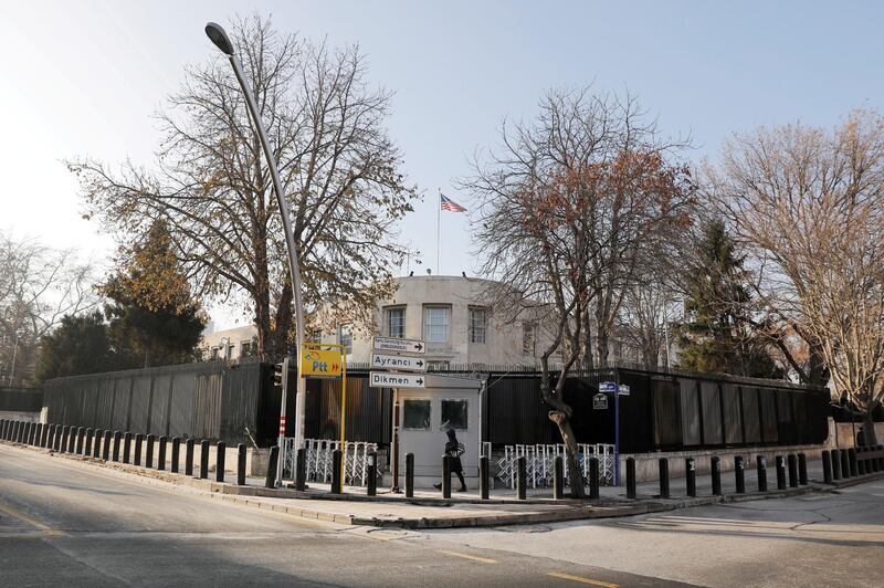 FILE PHOTO: General view of the U.S. Embassy in Ankara, Turkey, December 20, 2016. REUTERS/Umit Bektas/File Photo
