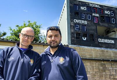 Former UAE cricketer, Adnan Mufti, at the Clevedon Cricket ground. with the Clevedon coach Piers McBride.
He is trying to play and coach professionally in the UK and is waiting to hear about a visa.
