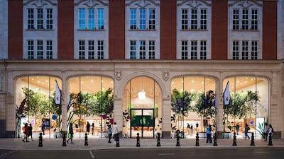 Even retail sites like the Apple Store have not been enough to keep Middle Eastern buyers in Brompton Road, Knightsbridge. Photo: Apple