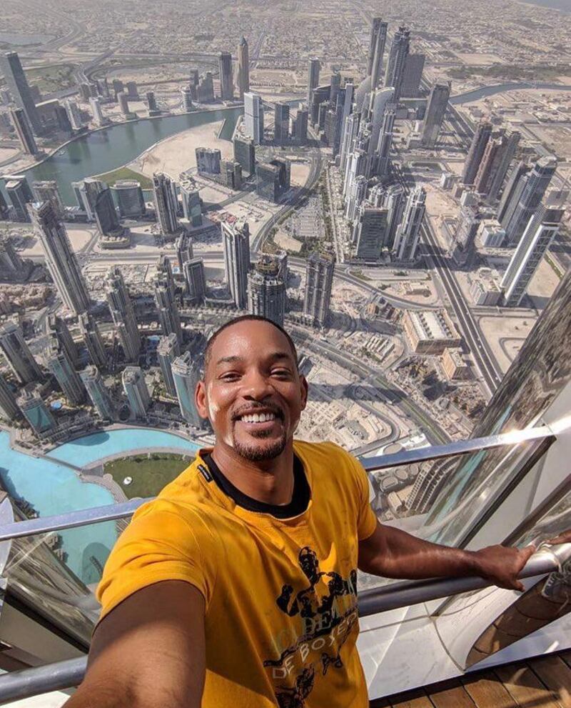 Will Smith's selfie from the at the top of the Burj Khalifa has been liked more than 2.3 million times. Picture @willsmith on Instagram