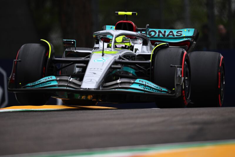 Mercedes driver Lewis Hamilton during qualifying for the Emilia Romagna Grand Prix in Imola, Italy, on Friday, April 22, 2022. Getty