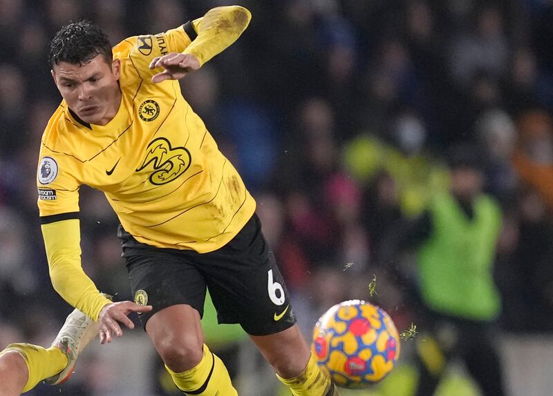 Chelsea's Thiago Silva controls the ball. AP Photo