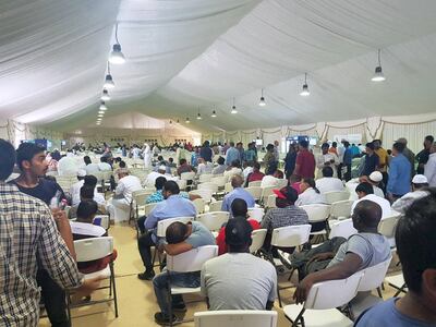 At the amnesty centre in Al Awir on Sunday, hundreds queued to be seen by officials. Satish Kumar for The National