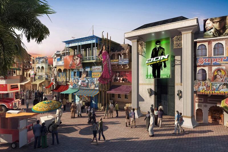 An artist's rendering of the Bollywood Parks. Courtesy Dubai Parks and Resorts