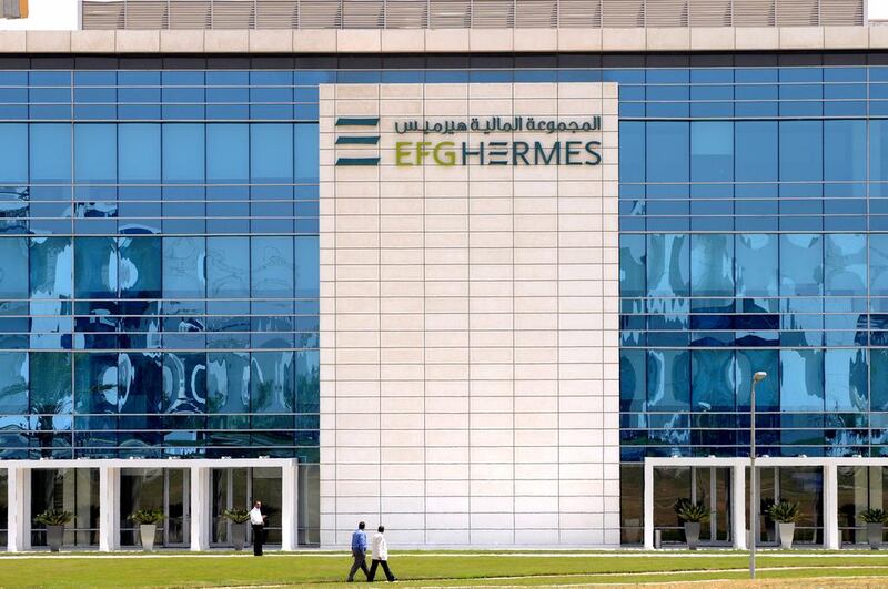 The EFG Hermes office in Cairo. Dubai Financial Group didn’t disclose the value of its stake in the bank. Dana Smillie for The National