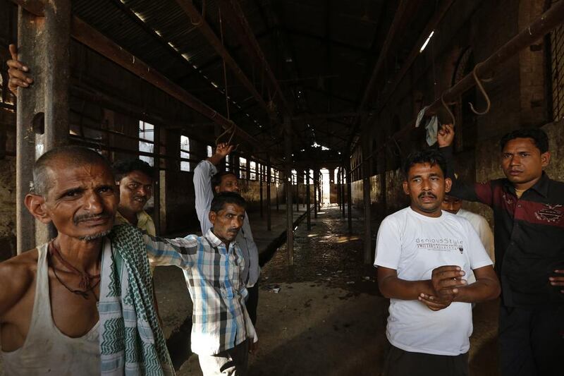 Workers stand inside a closed slaughterhouse in Allahabad, Uttar Pradesh. India’s most populous state is running out of meat after BJP, the state government, began cracking down on illegal slaughterhouses and butcher shops. Rajesh Kumar Singh / AP Photo