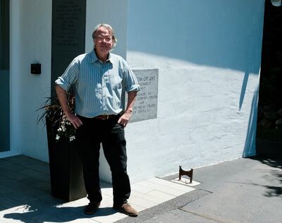 Jim Morin poses outside the Ogunquit Museum of American Art  in southern Maine. Photo: David Millward