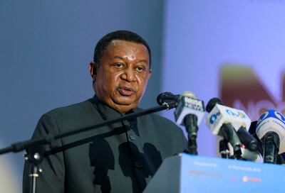 Mohammad Barkindo addresses delegates at the opening of the Nigeria Oil & Gas 2022 meeting in Abuja, Nigeria, on Tuesday. Reuters
