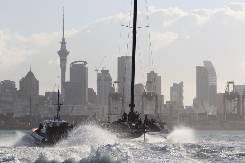 Team New Zealand crew celebrates their victory in the 36th America's Cup in Auckland on Wednesday, March 17. AFP