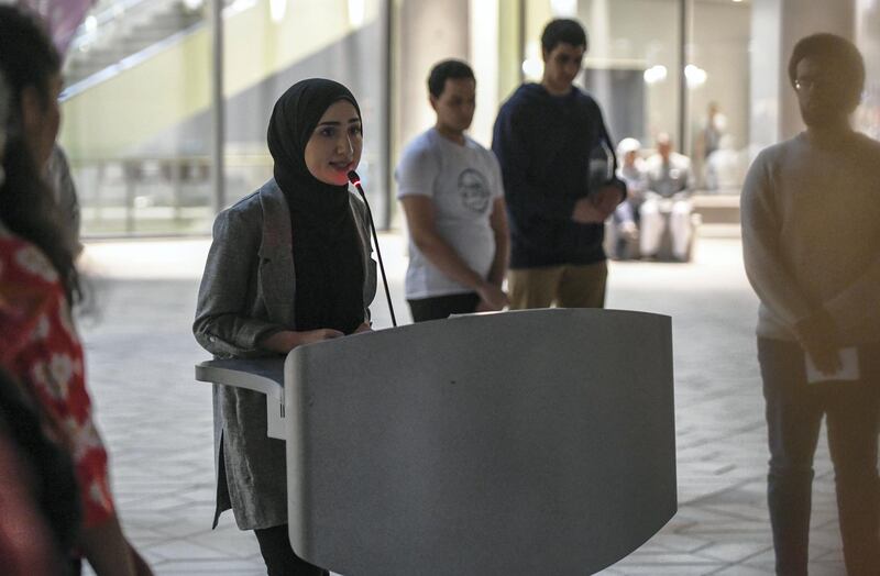 Abu Dhabi, United Arab Emirates - Lama Ahmad, student at NYU and organizer of the candlelight vigil for the devastating attacks in Christ Church, New Zealand at New York University, Saadiyat. Khushnum Bhandari for The National