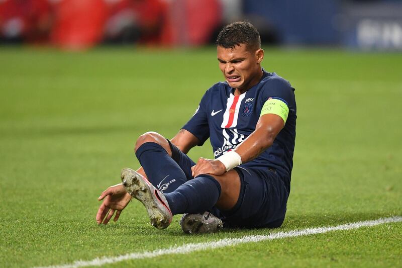 Thiago Silva - 7: Could not have given much more in what might have been his final game for PSG, and kept his side in it with a goalline clearance. AFP