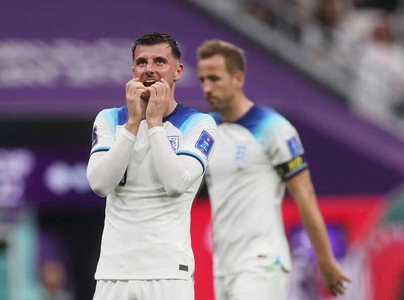 England's Mason Mount after going close to scoring in the first half. Reuters