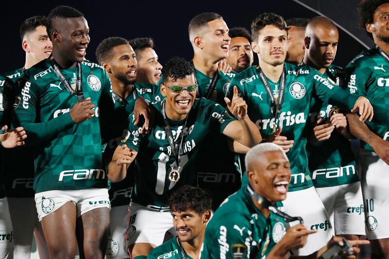 Palmeiras' Danilo and teammates celebrate. Reuters