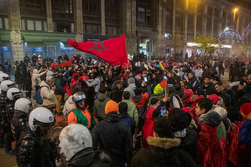 Morocco supporters in Brussels. AFP