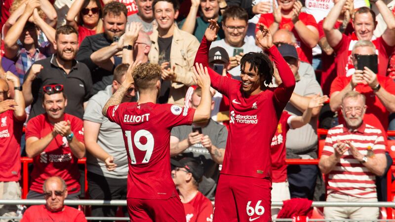 Trent Alexander-Arnold - 8. The 23-year-old was in his element. He was hardly asked to defend and scored a stunning long-range effort. His cross forced Mepham into putting the ball into his own net. Clark replaced him with seven minutes left. EPA