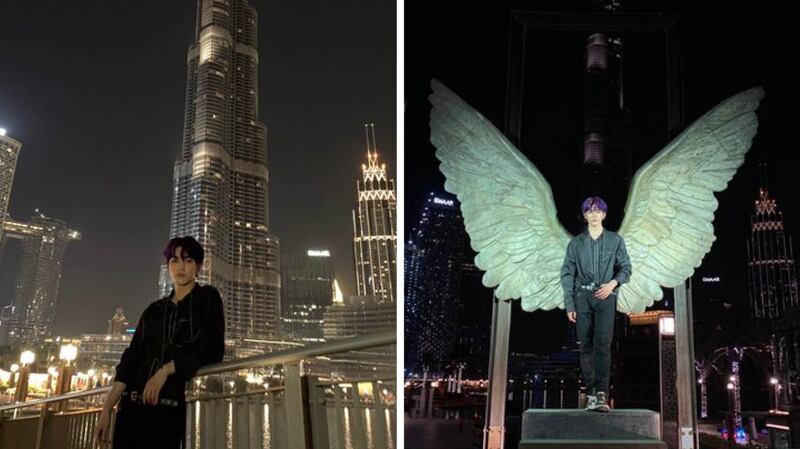 K-pop star Taeyong in Dubai. The NCT 127 member is thought to have been filming a music video with new super group, SuperM. Twitter / NCTsmtown_127