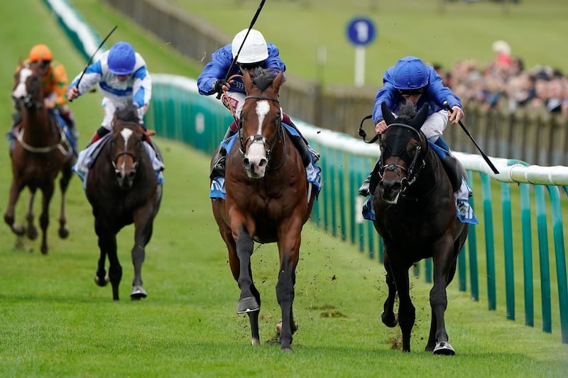 Oisin Murphy rides Military March to victory at The Dubai Autumn Stakes. Getty