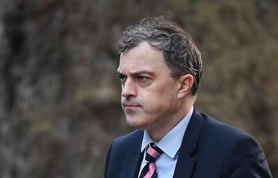 epa08214932 (FILE) British Secretary of State for Northern Ireland Julian Smith arrives for a cabinet meeting at 10 Downing Street in London, Britain, 06 February 2020 (reissued 13 February 2020). Smith was sacked from his post in a cabinet reshuffle 13 February 2020.  EPA/ANDY RAIN