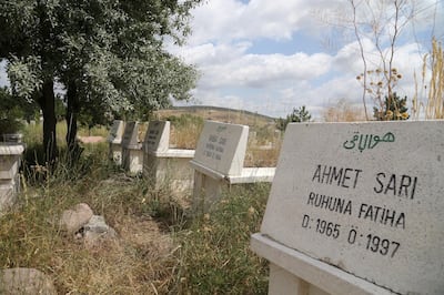 Many of the headstones in Kalfat’s graveyard bear the word “sari”, Turkish for yellow. EPA Special Commission