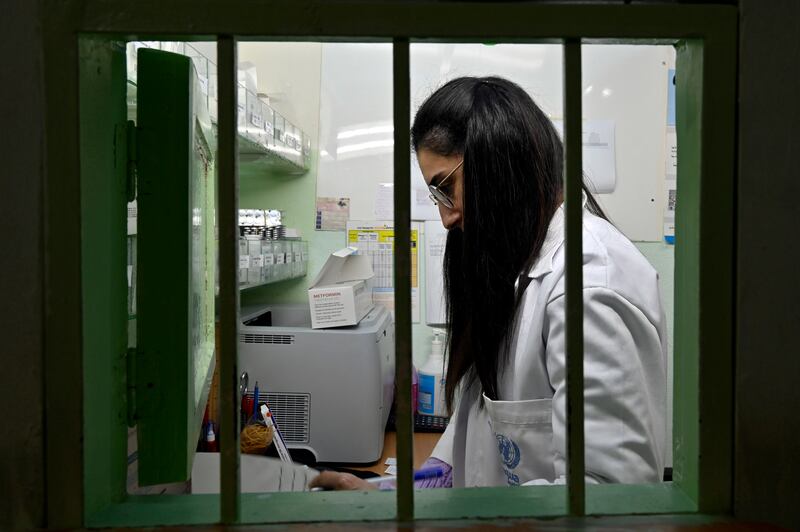 A nurse works inside a clinic in Beirut, Lebanon. EPA