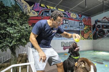 Amr Youssef, owner of Petsville in Al Quoz, Dubai, encouraged dog owners to get their pets vaccinated against parvovirus. Antonie Robertson / The National