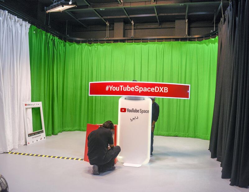Abu Dhabi, United Arab Emirates -  Studio 2 (60 meters), which is the smaller studio for creating content in the YouTube space at Dubai Studio City on March 18, 2018. (Khushnum Bhandari/ The National)