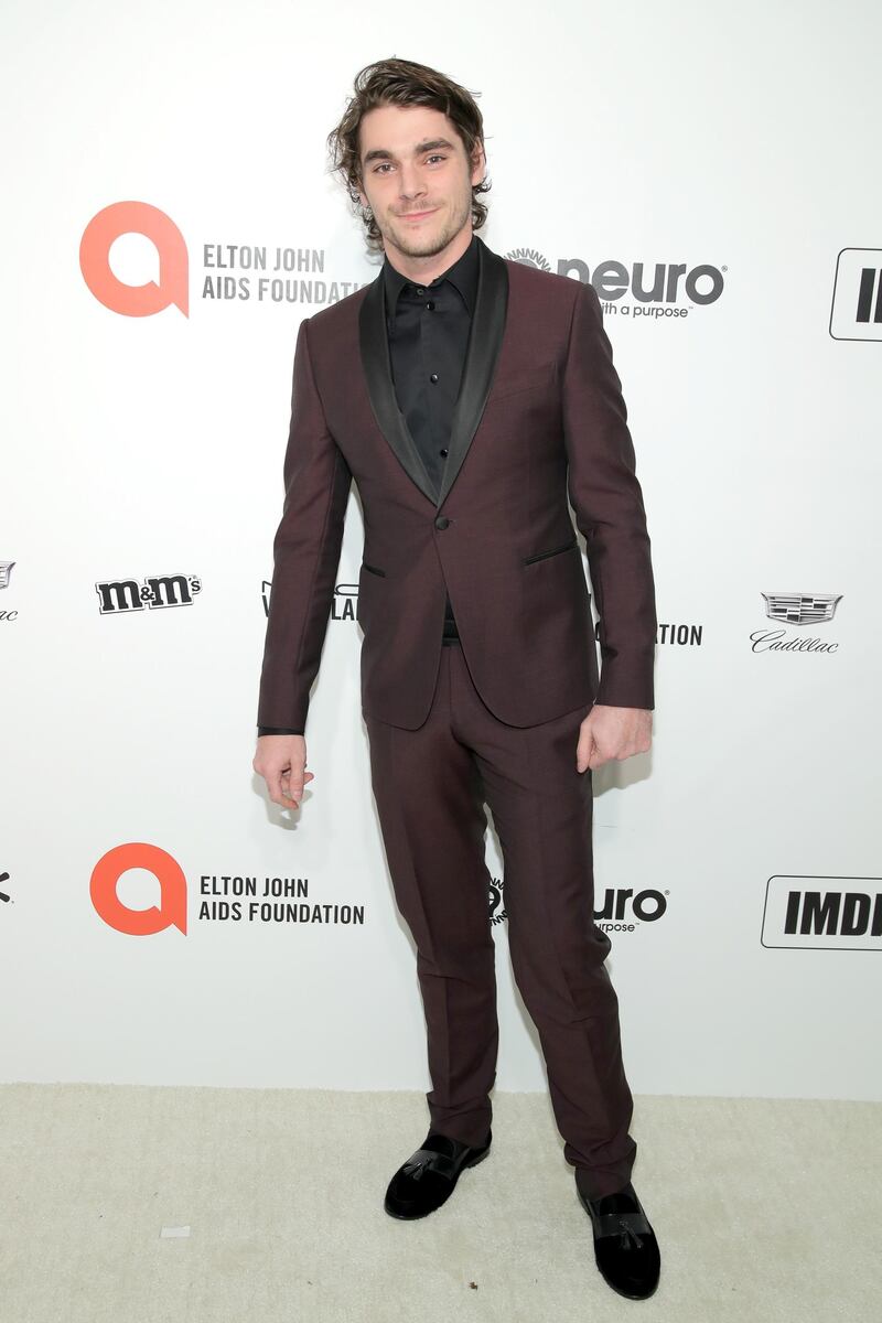 RJ Mitte arrives at the 2020 Elton John Aids Foundation Oscar Viewing Party on February 9, 2020, in California. AFP