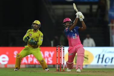 Sanju Samson of Rajasthan Royals bats during match 4 of season 13 of the Dream 11 Indian Premier League (IPL) between Rajasthan Royals and Chennai Super Kings held at the Sharjah Cricket Stadium, Sharjah in the United Arab Emirates on the 22nd September 2020. Sportzpics for BCCI