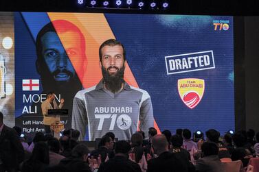 England all-rounder Moeen Ali is the icon player for Team Abu Dhabi in the Abu Dhabi T10. Antonie Robertson/The National