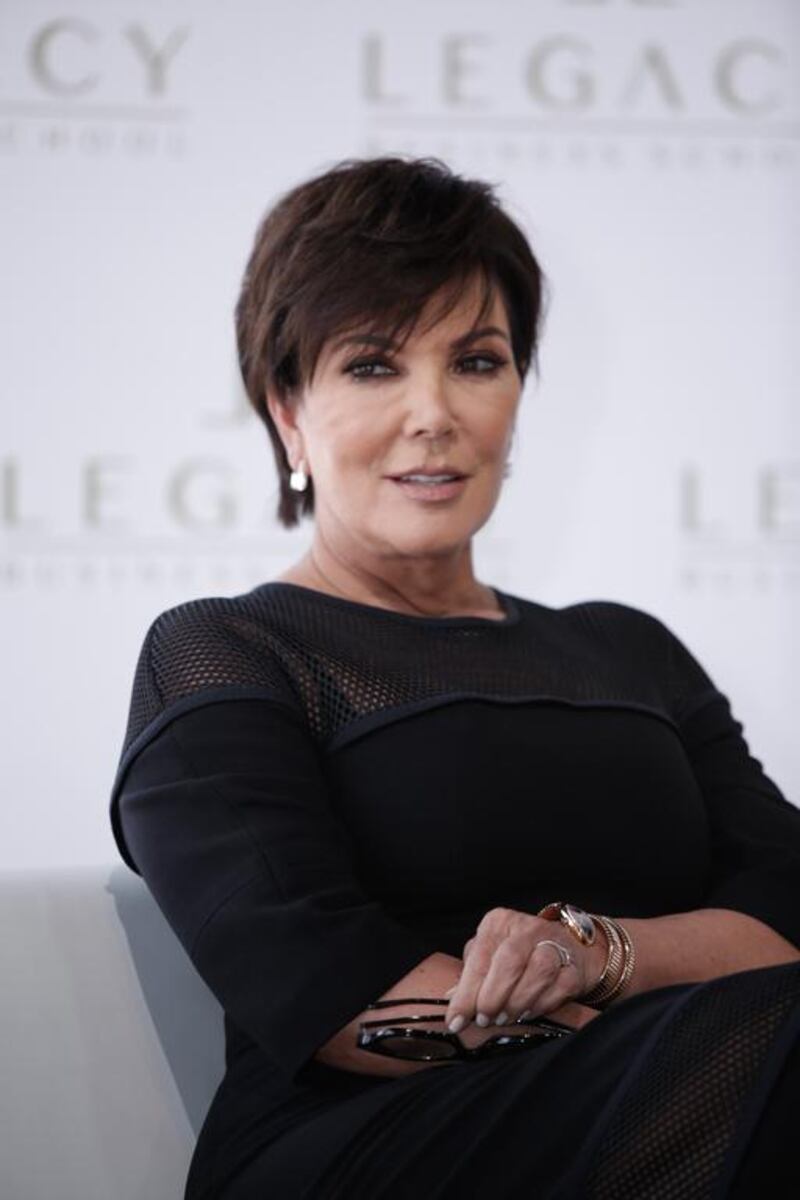 Kris Jenner at the Press Conference of Legacy Business School at the Ginza Lounge in Dubai Design District. Victor Besa for The National