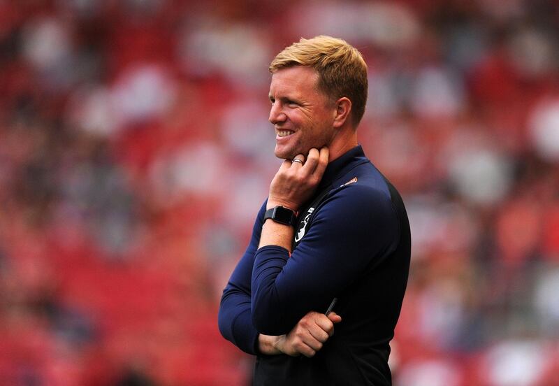 BRISTOL, ENGLAND - JULY 27:  Eddie Howe, Manager of Bournemouth reacts during the Pre-Season Friendly match between Bristol City and Bournemouth at Ashton Gate on July 27, 2018 in Bristol, England.  (Photo by Harry Trump/Getty Images)