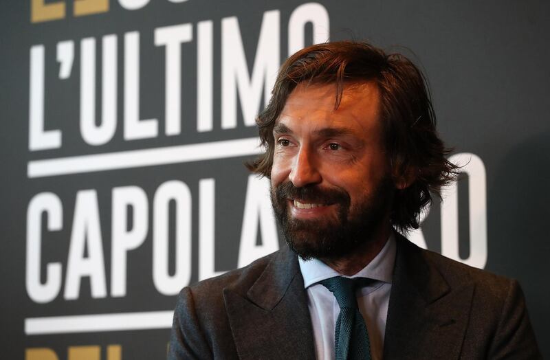 MILAN, ITALY - APRIL 12:  Andrea Pirlo speaks to the media during a press conference to announce Andrea Pirlo farewell match on April 12, 2018 in Milan, Italy.  (Photo by Marco Luzzani/Getty Images)