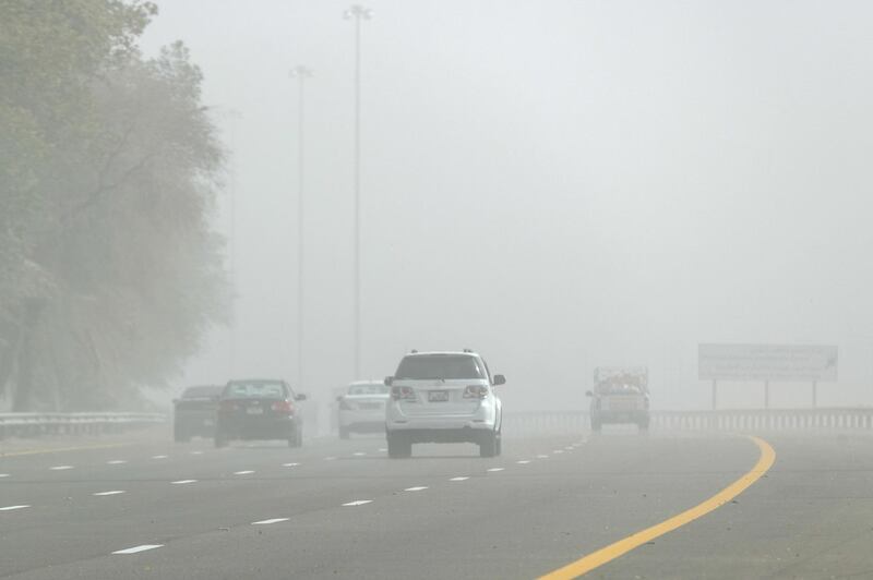 Abu Dhabi, United Arab Emirates, May 19, 2019. – Poor visibility at the Al Rahbah- Old Al Shahama area. 
Victor Besa/The National
Section:  NA
Reporter: