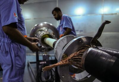 Ducab's cable manufacturing unit in Jebel Ali. Victor Besa / The National