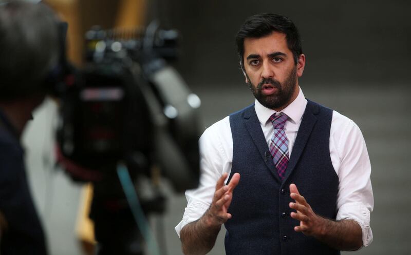 EDINBURGH, SCOTLAND - JUNE 3: Cabinet Secretary for Justice, Humza Yousaf MS speaks to media at the Scottish Parliament at Holyrood on June 3, 2020 in Edinburgh, Scotland. (Photo by Fraser Bremner-Pool/Getty Images)